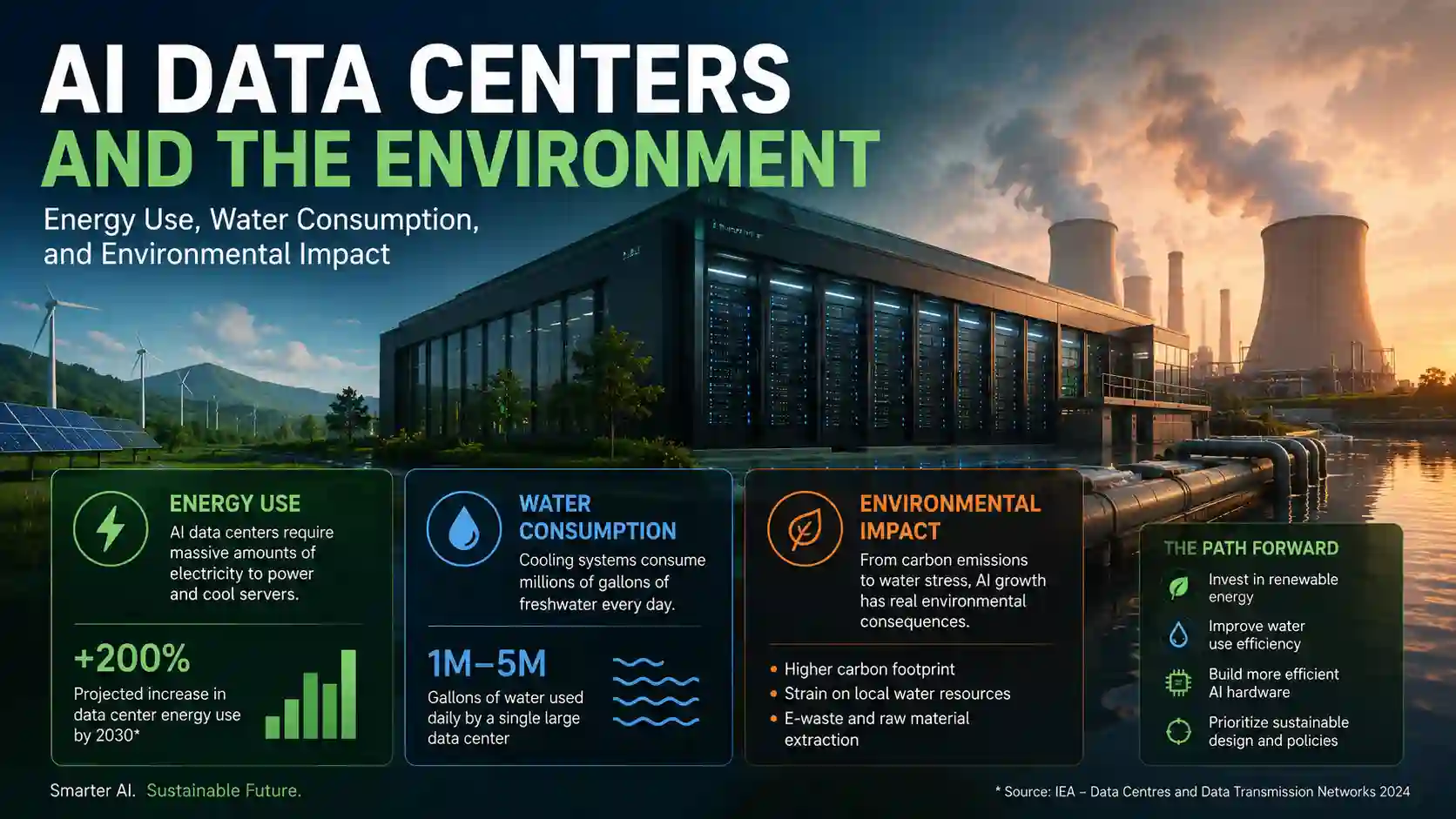 AI Data Centers and the Environment: Energy Use, Water Consumption, and Environmental Impact