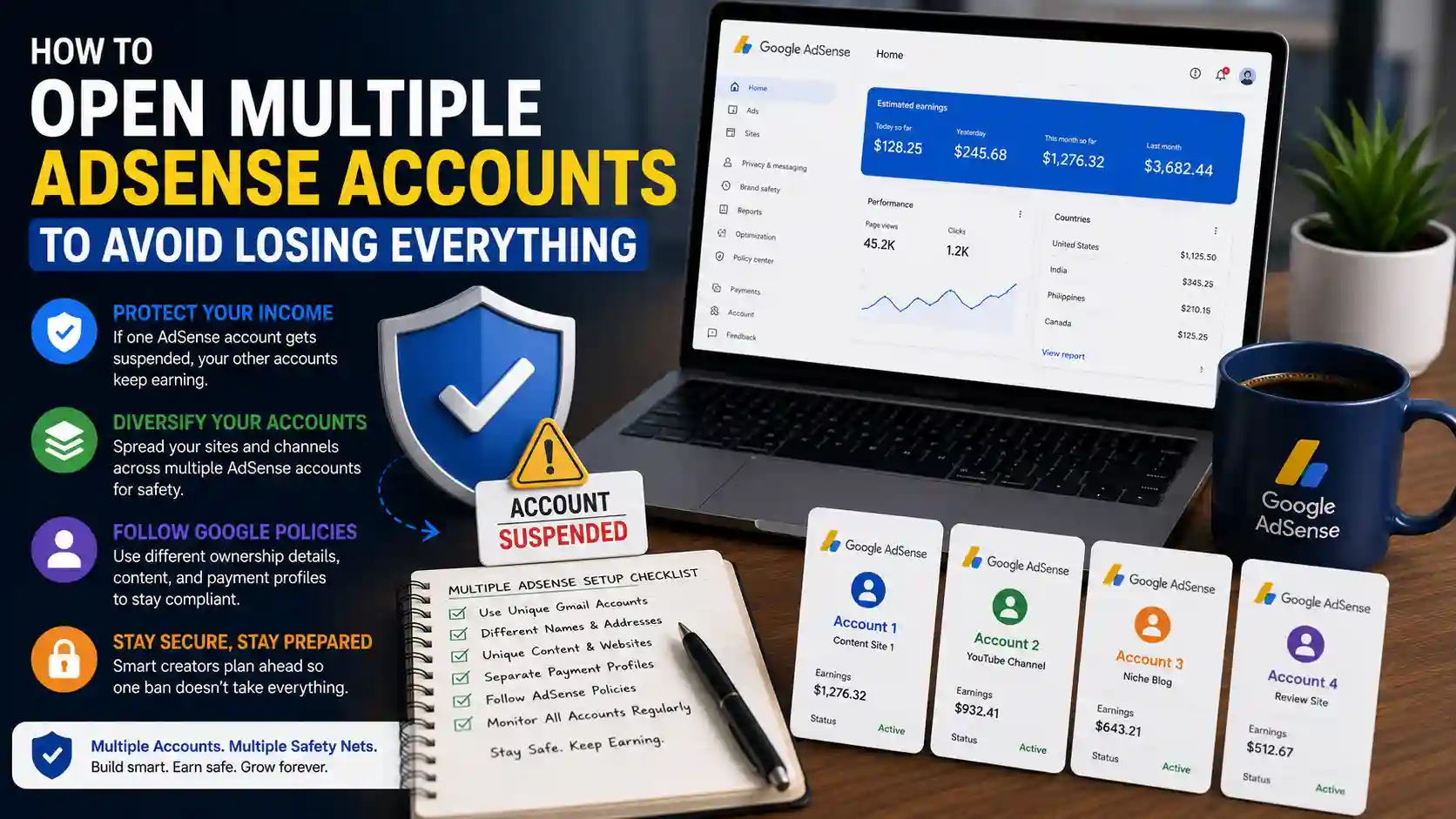 How to Open Multiple AdSense Accounts to Avoid Losing Everything